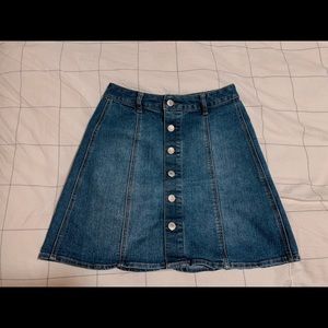 Denim button up skirt